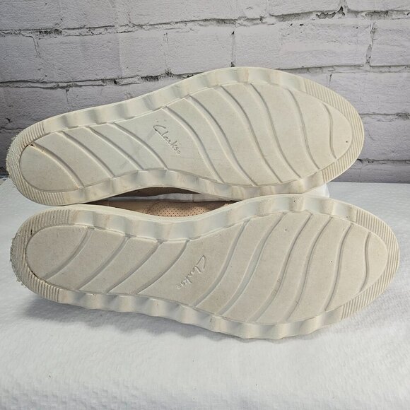 WOMENS CLARKS SHARON CRYSTAL LACE UP OXFORD SUEDE AND LEATHER WEDGE BOTTOM SIZE - Picture 3 of 7